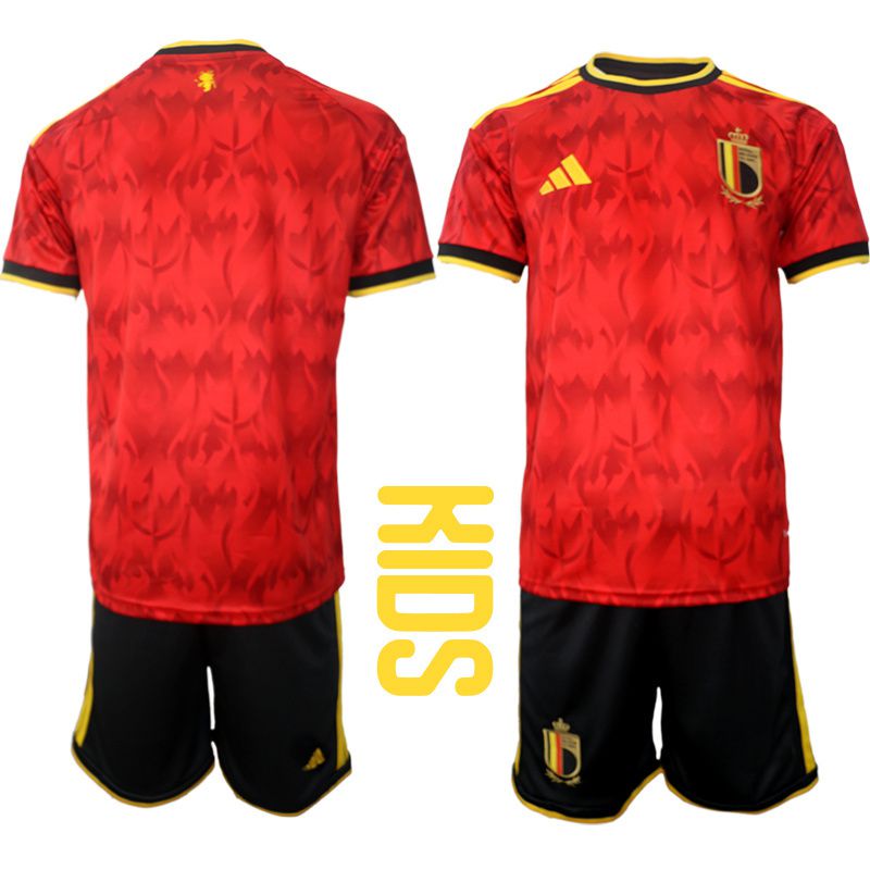 Youth 2026 World Cup National Team Belgium home red Blank Soccer Jersey